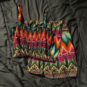 Colourful patterned dress